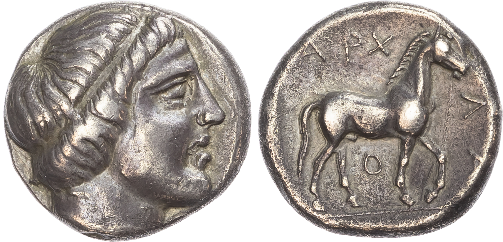 Kingdom of Macedon, Archelaos (413 - 399 BC) AR Stater, mint of Aigai, 10.34g.