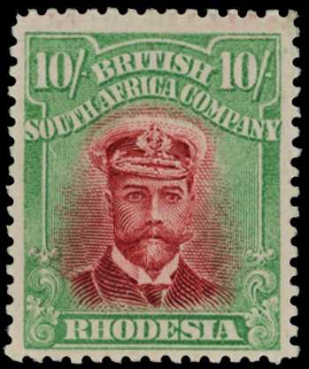 1913-7 10/- Head Die II, perf 14. Large...