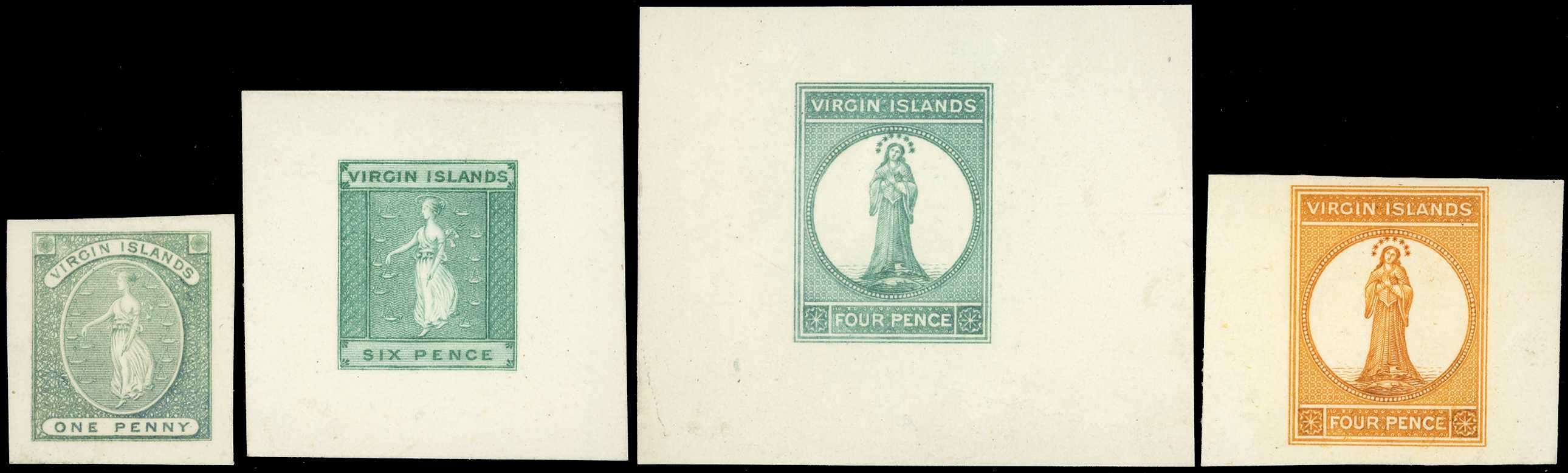 1867-70 selection of four proof and...