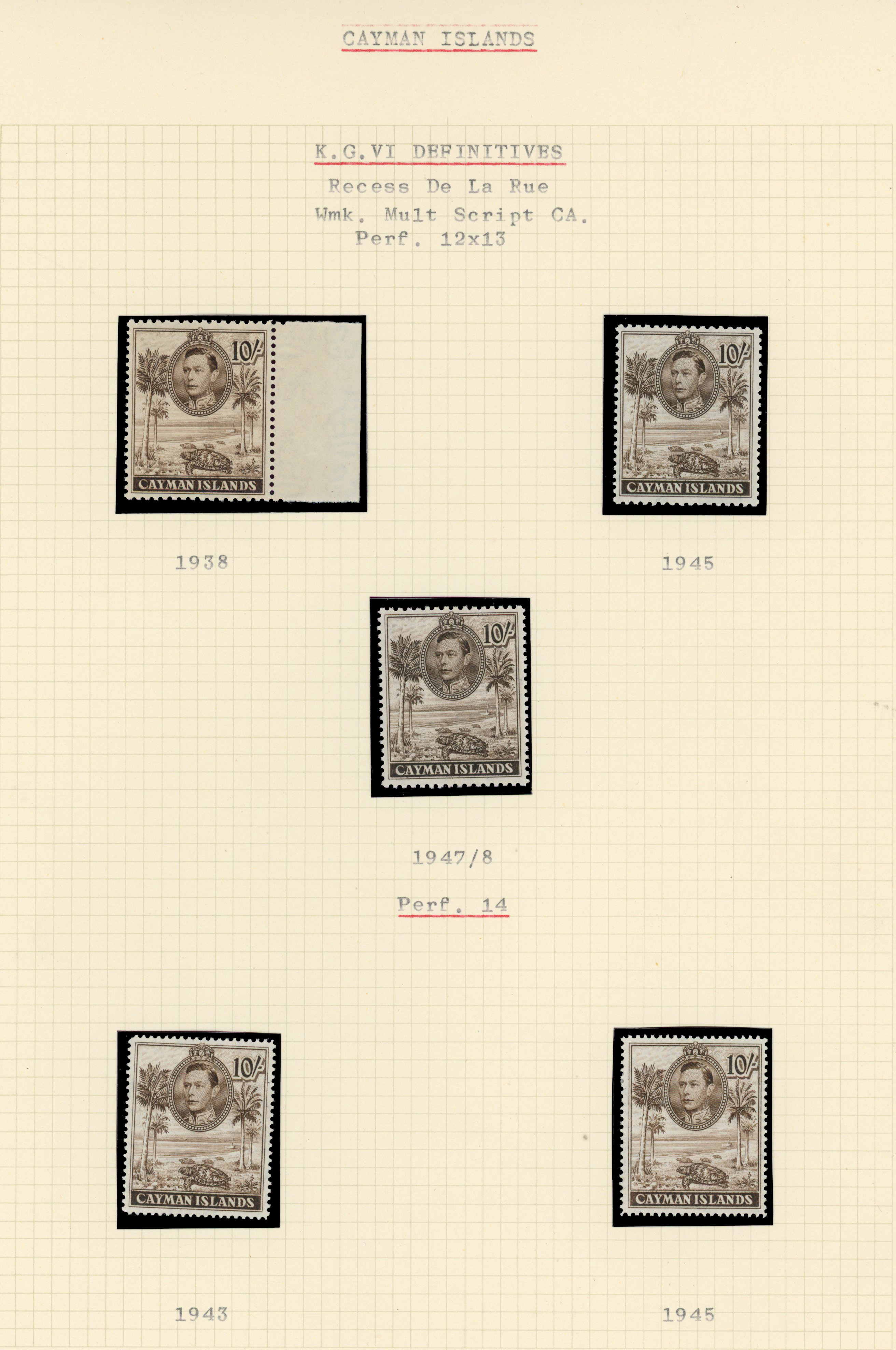 Cayman Islands SG 115-126a printings collection mint