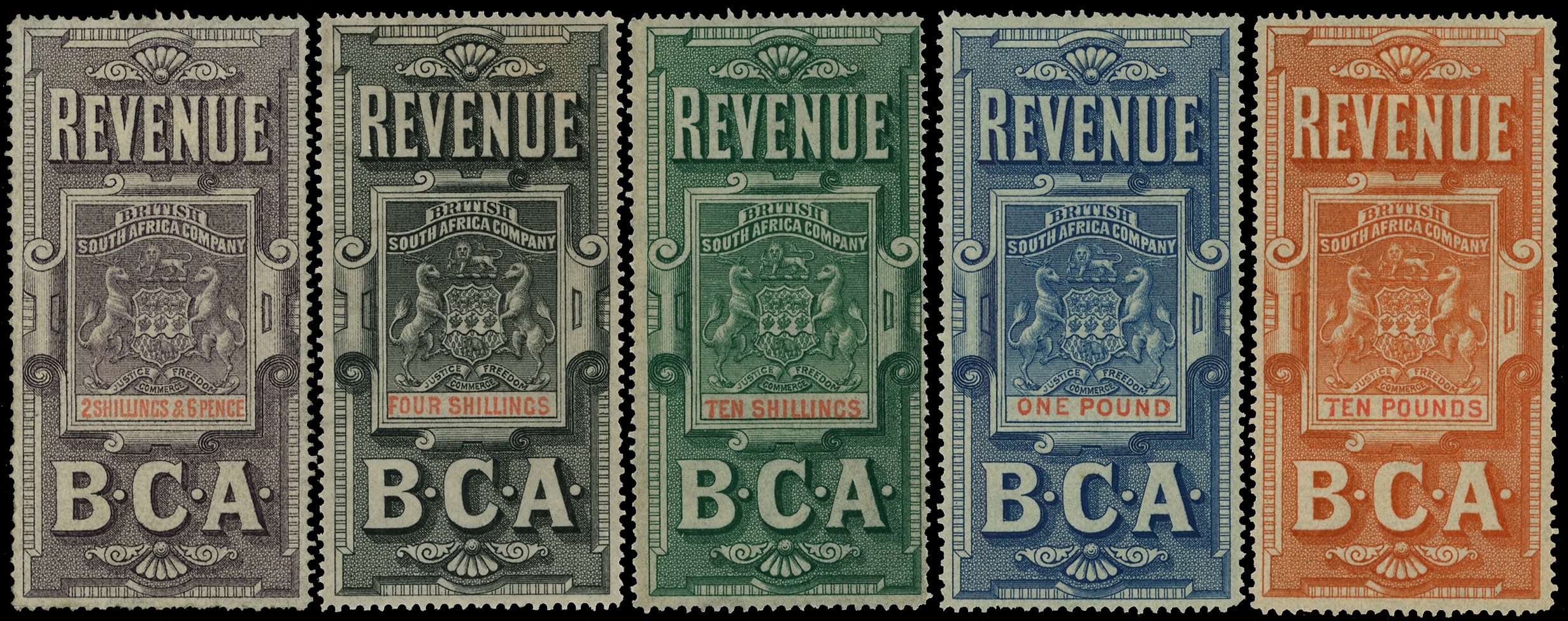 1891 2s6d to £10 set of five, and...
