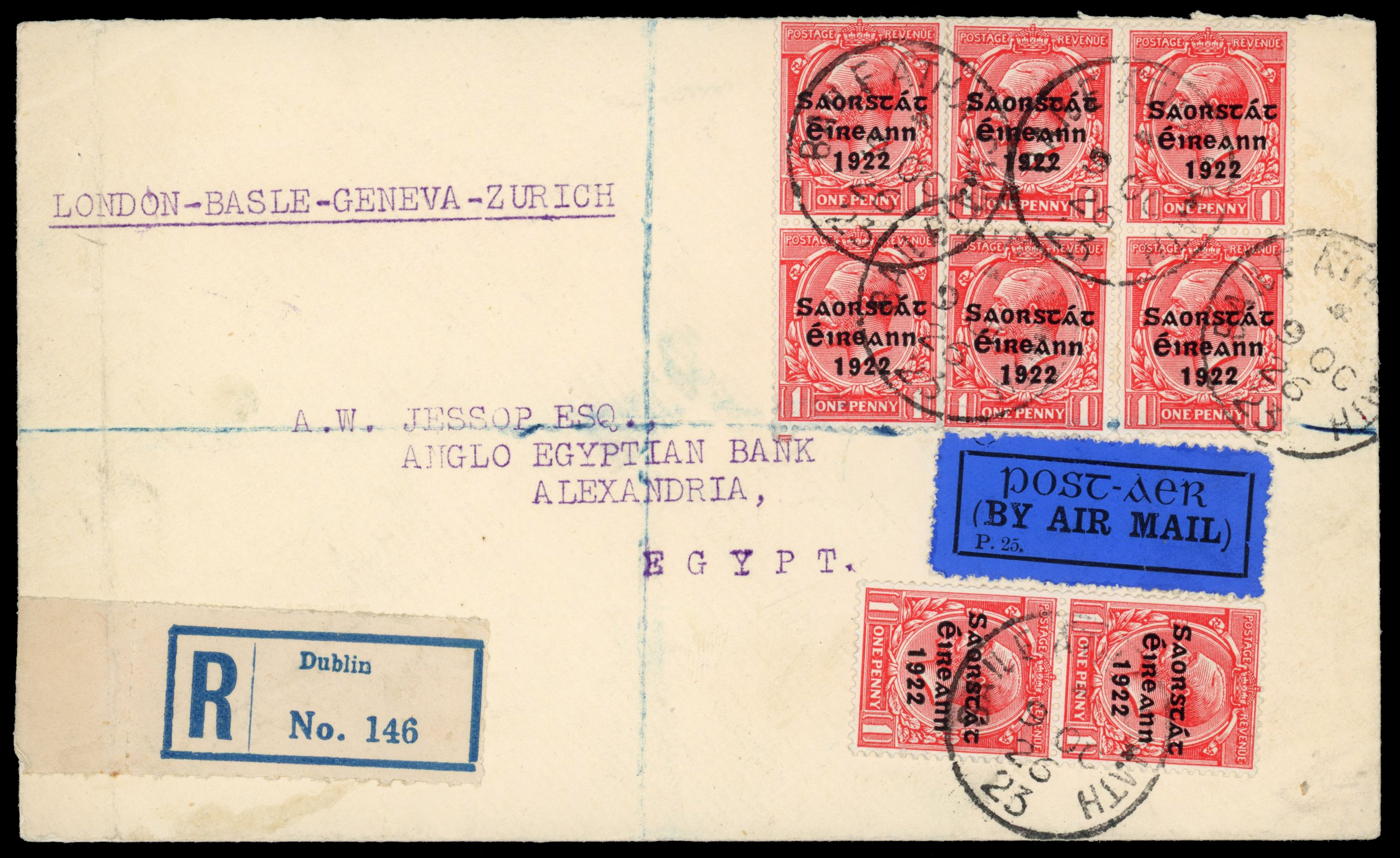 Ireland 1926/30s trio of stamps, cover and booklet