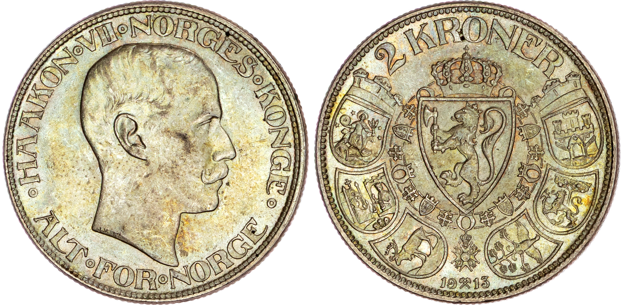 Norway, Haakon VII (1905-1957), silver 2 Kroner, 1913