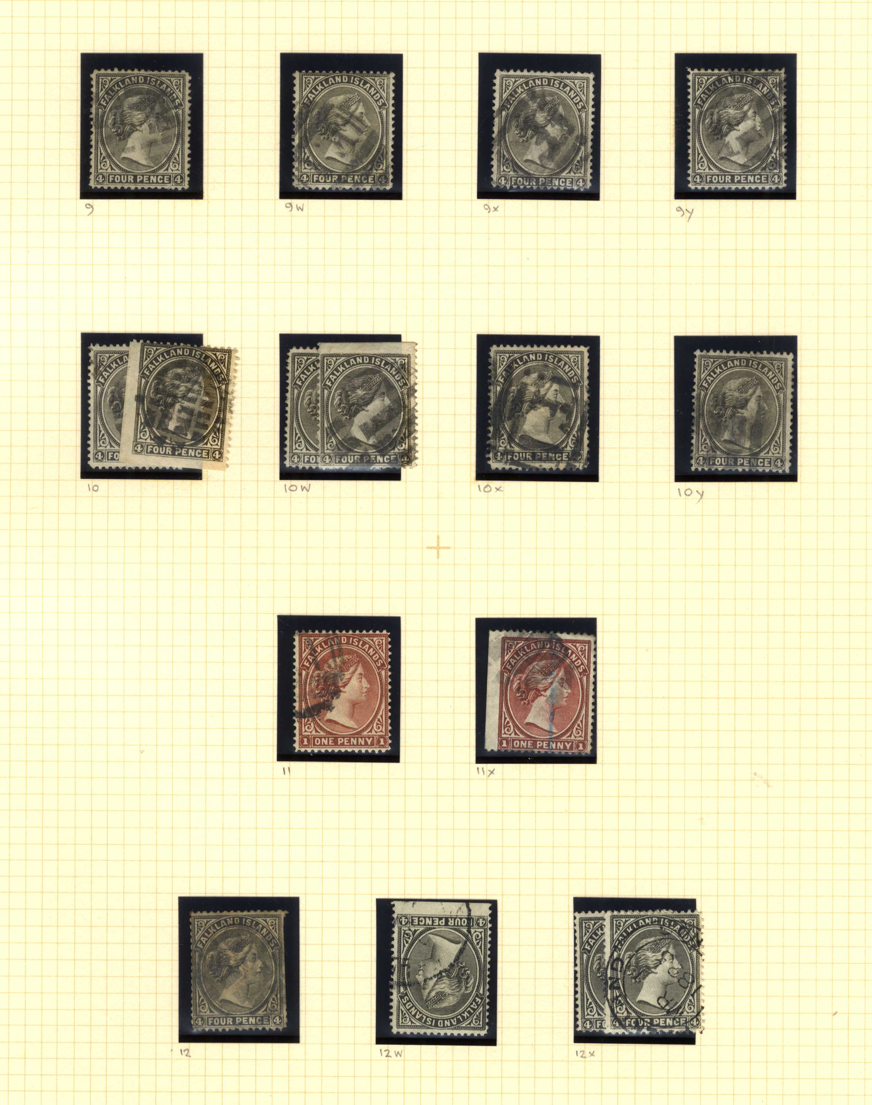 Falkland Islands SG 7-12x 1885-91 collection used
