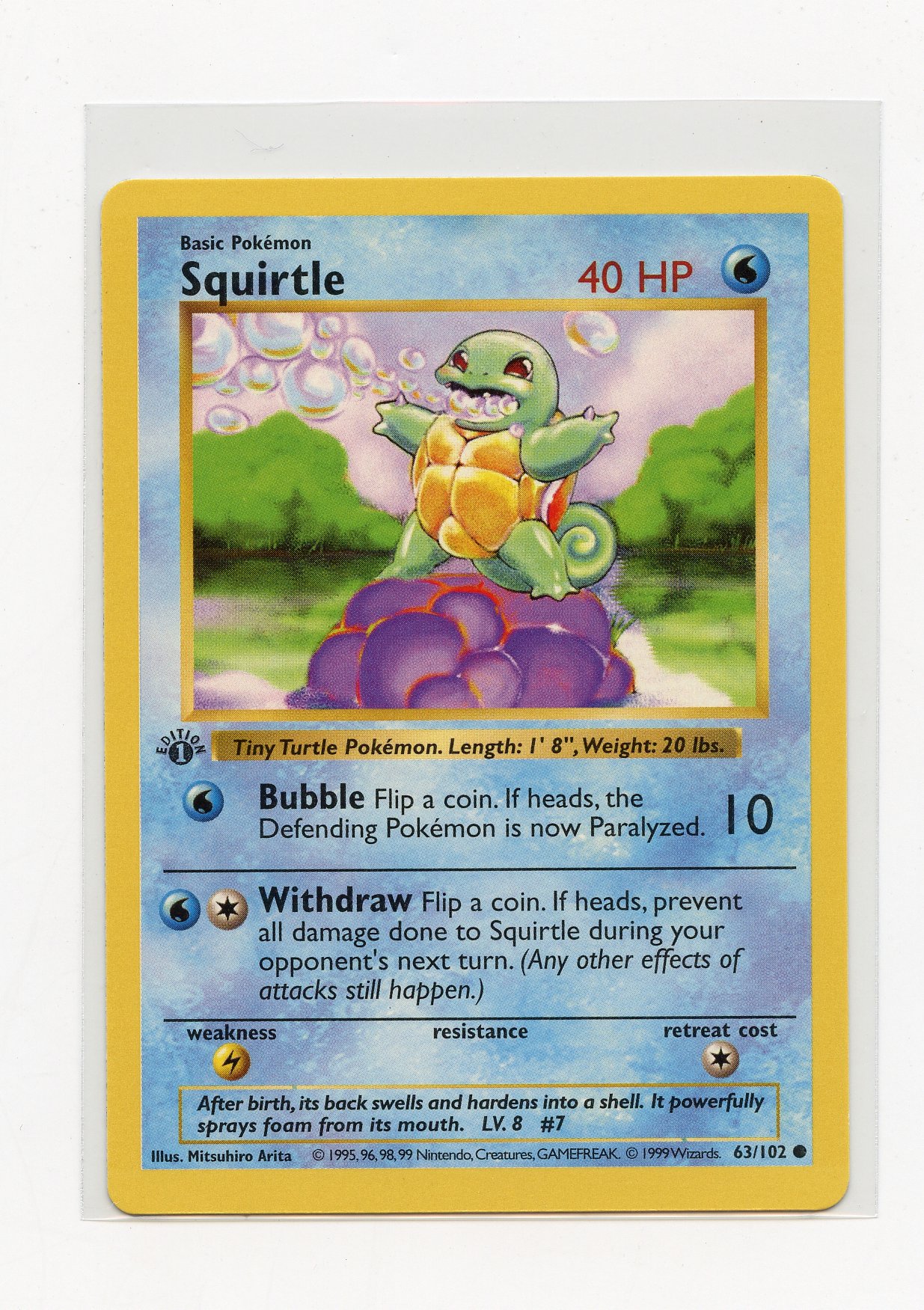 Squirtle #63 1st Edition Shadowless - Base Set (NM)