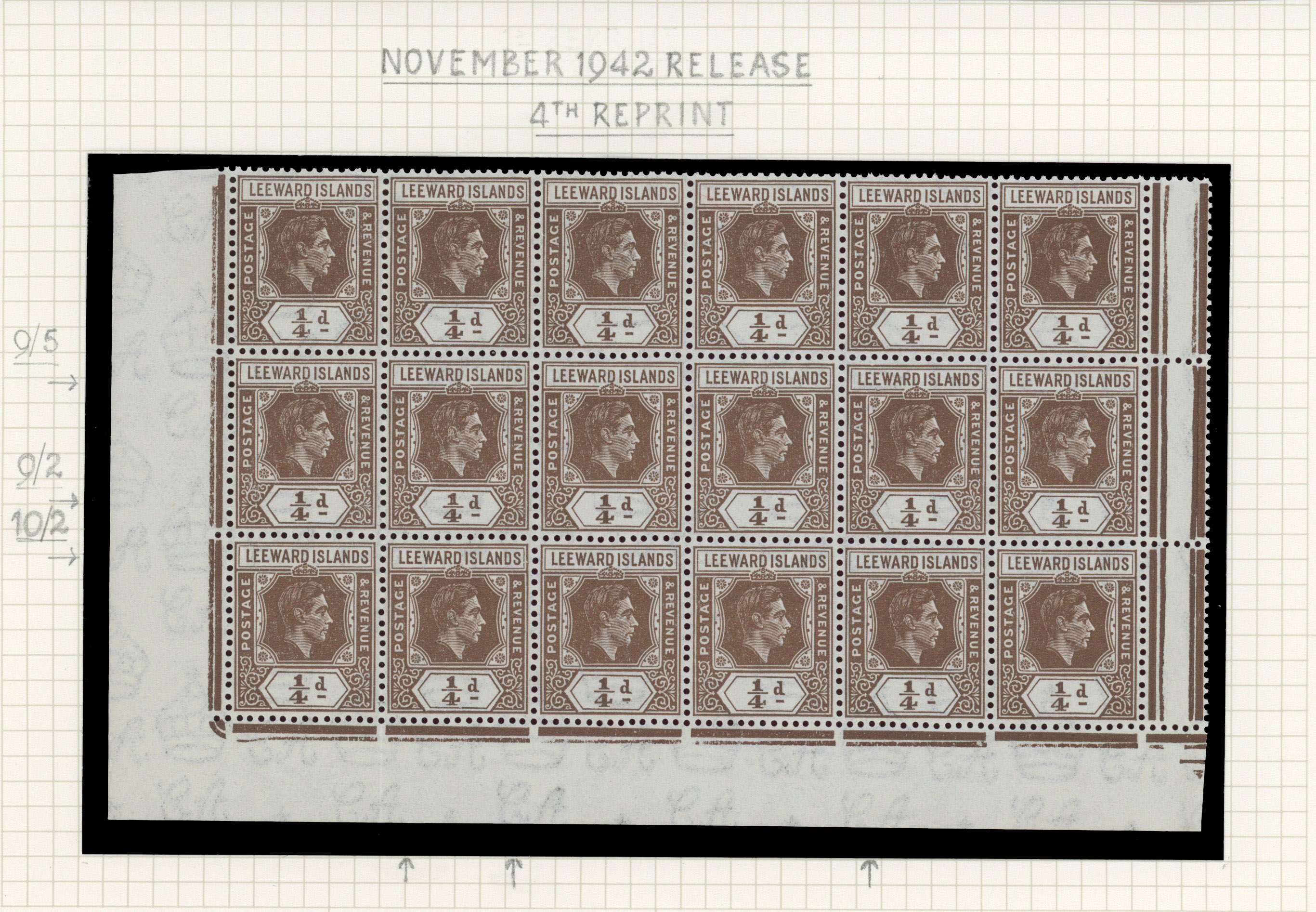 Leeward Islands SG 95, a study collection