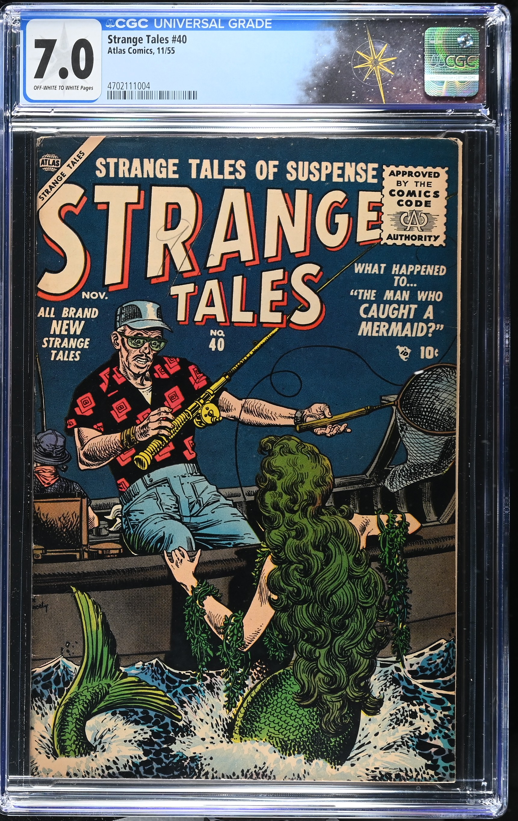 Strange Tales #40 CGC 7.0 Cover by Joe Maneely (Atlas Comics, 1955) Off-White to White Pages