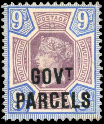 GB SG O67a 1888 Government Parcels 9d blue-black overprint mint
