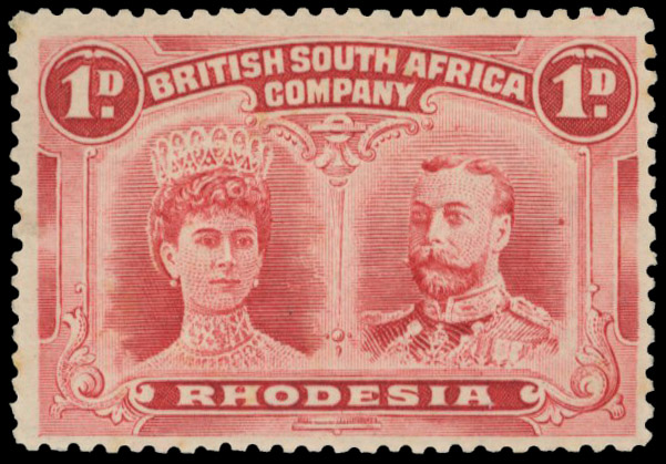 1d carmine perf 13½ SG 183, position 28B mint