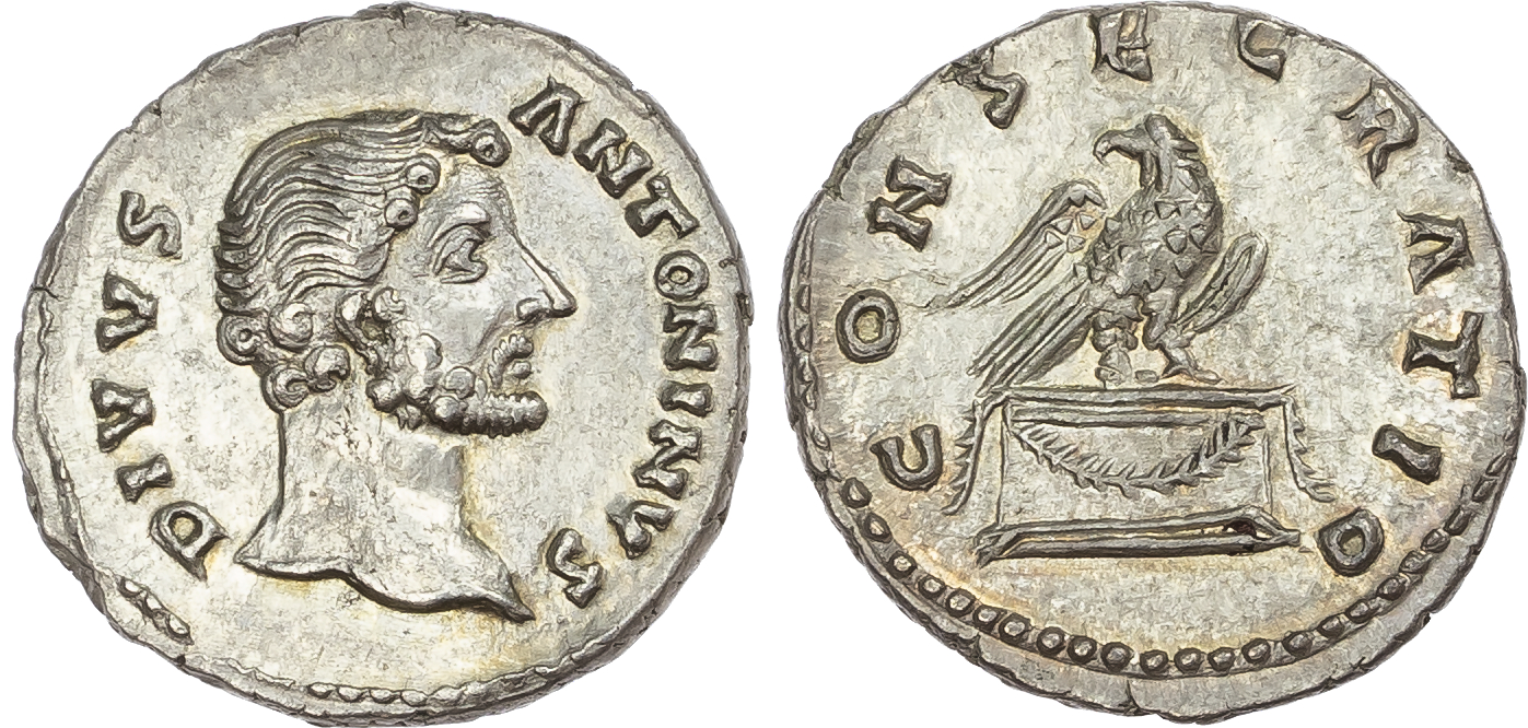 Divus Antoninus Pius (AD 138-161) AR Denarius, Rome, AD 161, 2.60g. 
