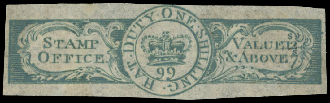 GB. Hat Tax. 1784 1s green Die 99