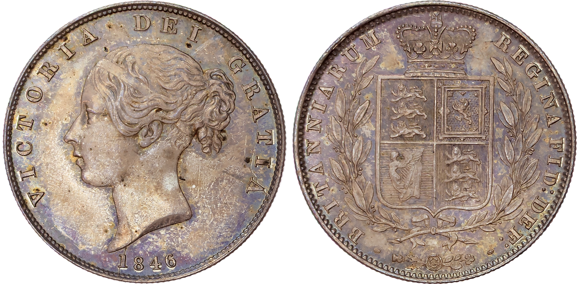 Victoria (1837-1901), Young Head Coinage (1838-1887), AR Halfcrown, 1846, Type A⁴.