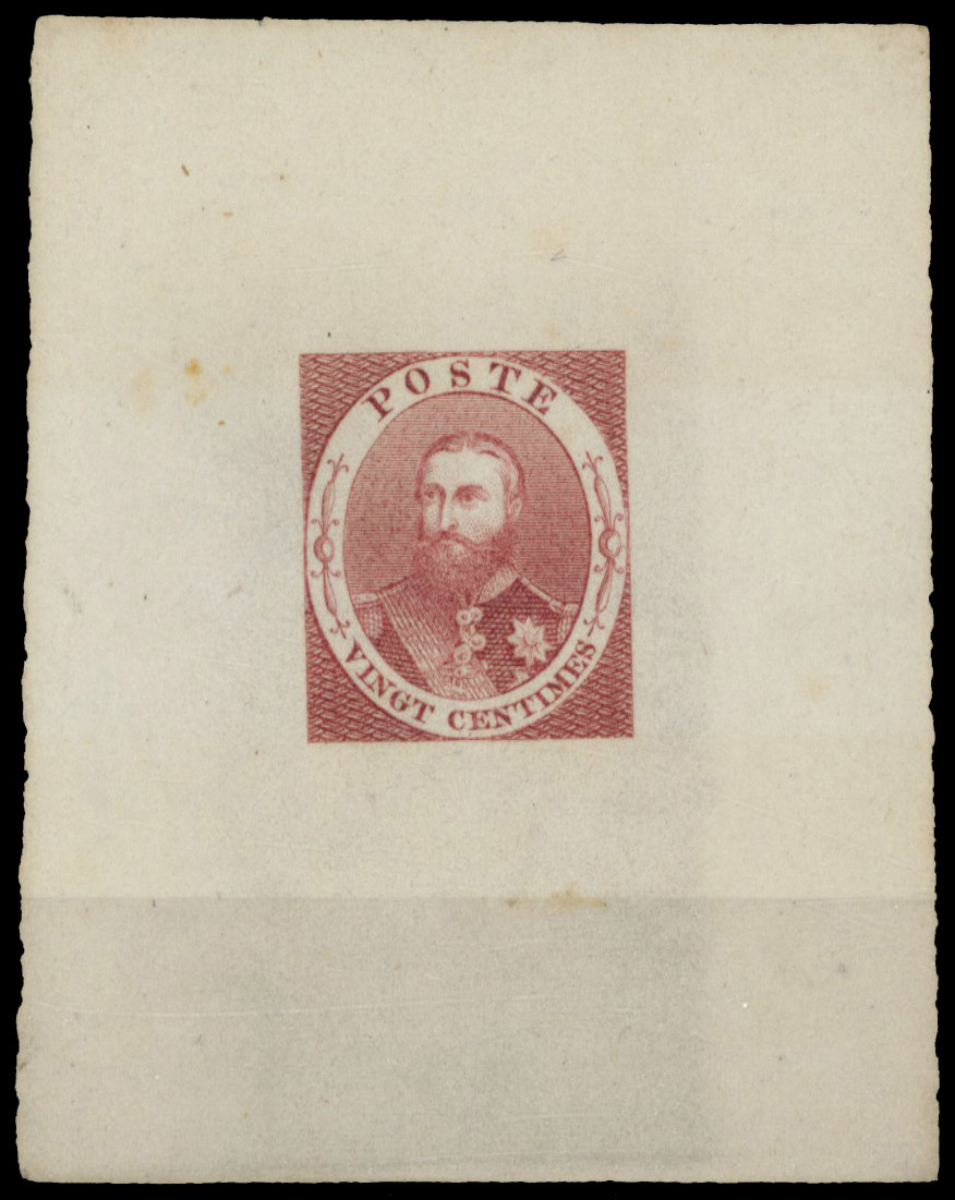 Belgium 1866 Perkins Bacon Die Proof