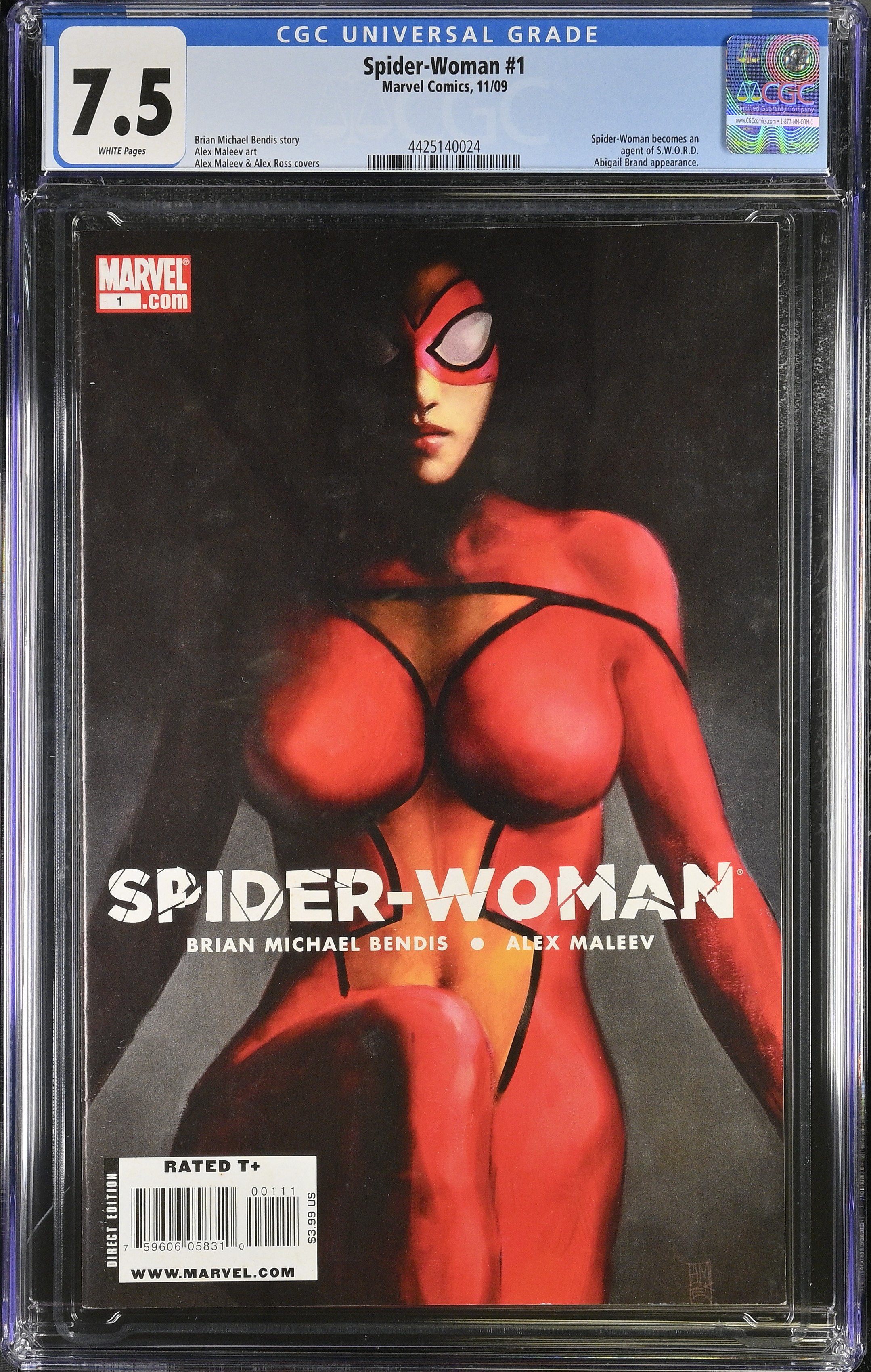Spider-Woman #1 (Marvel Comics 2009) CGC 7.5 Alex Maleev & Alex Ross variant