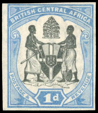 Nyasaland SG 43 1897 1d colour trial