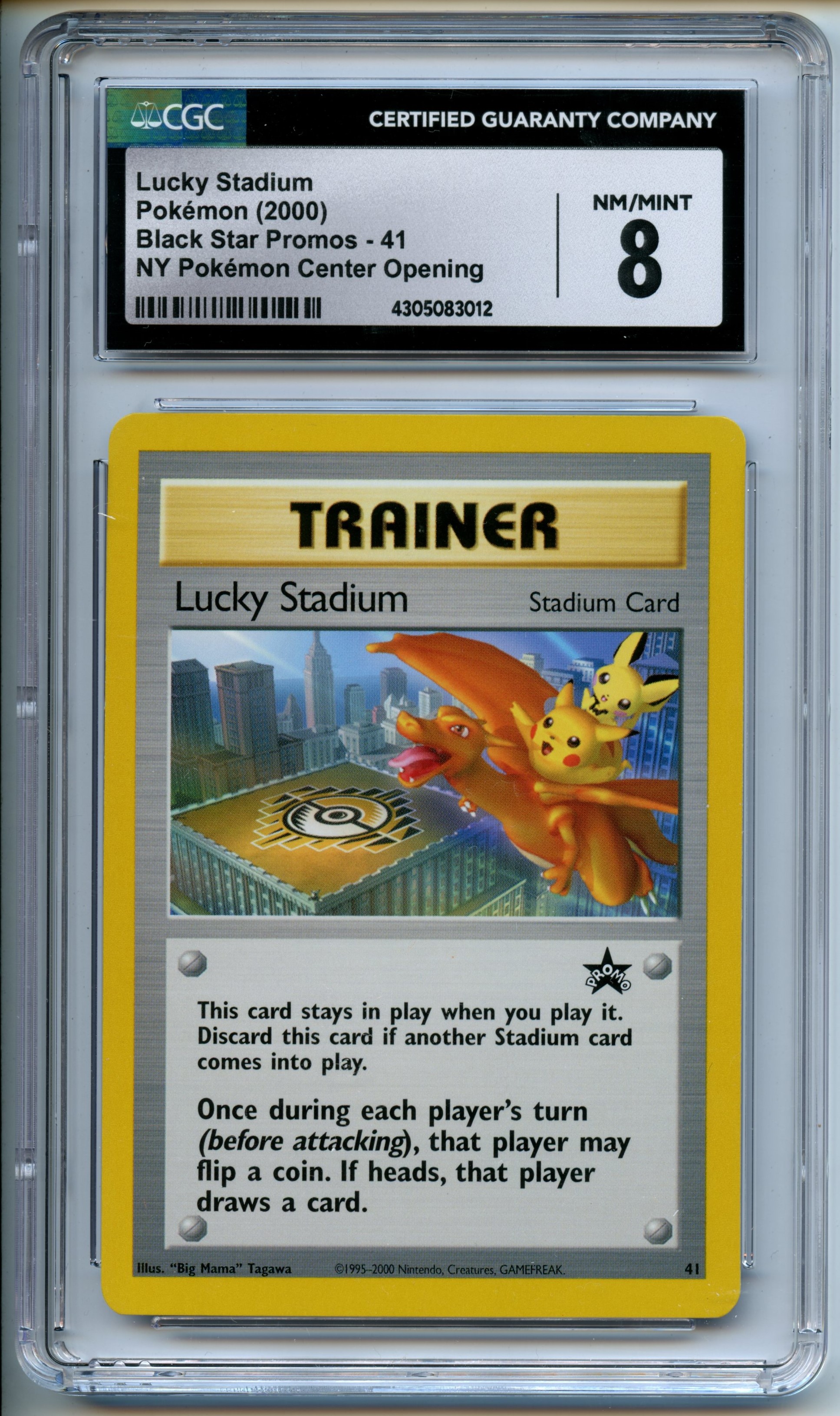 Pokemon TCG - Lucky Stadium - Black Star Promo - NY Pokemon Center Opening - CGC 8