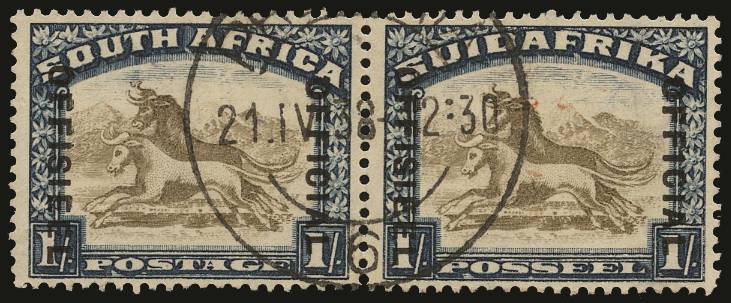 SOUTH AFRICA SG O17ba 1930-47 1s set 11 pair R1/5 used