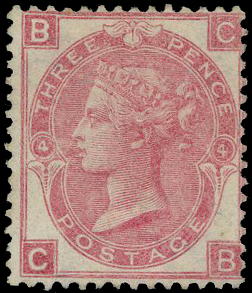 1865 3d rose Pl.4 (Wmk. Emblems).