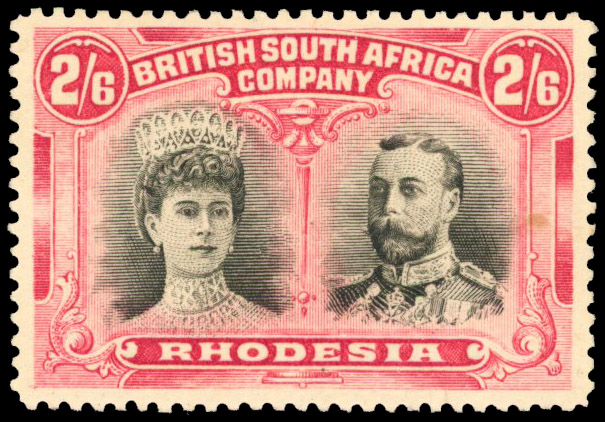 SG 157 2s6d black and rose-carmine mint