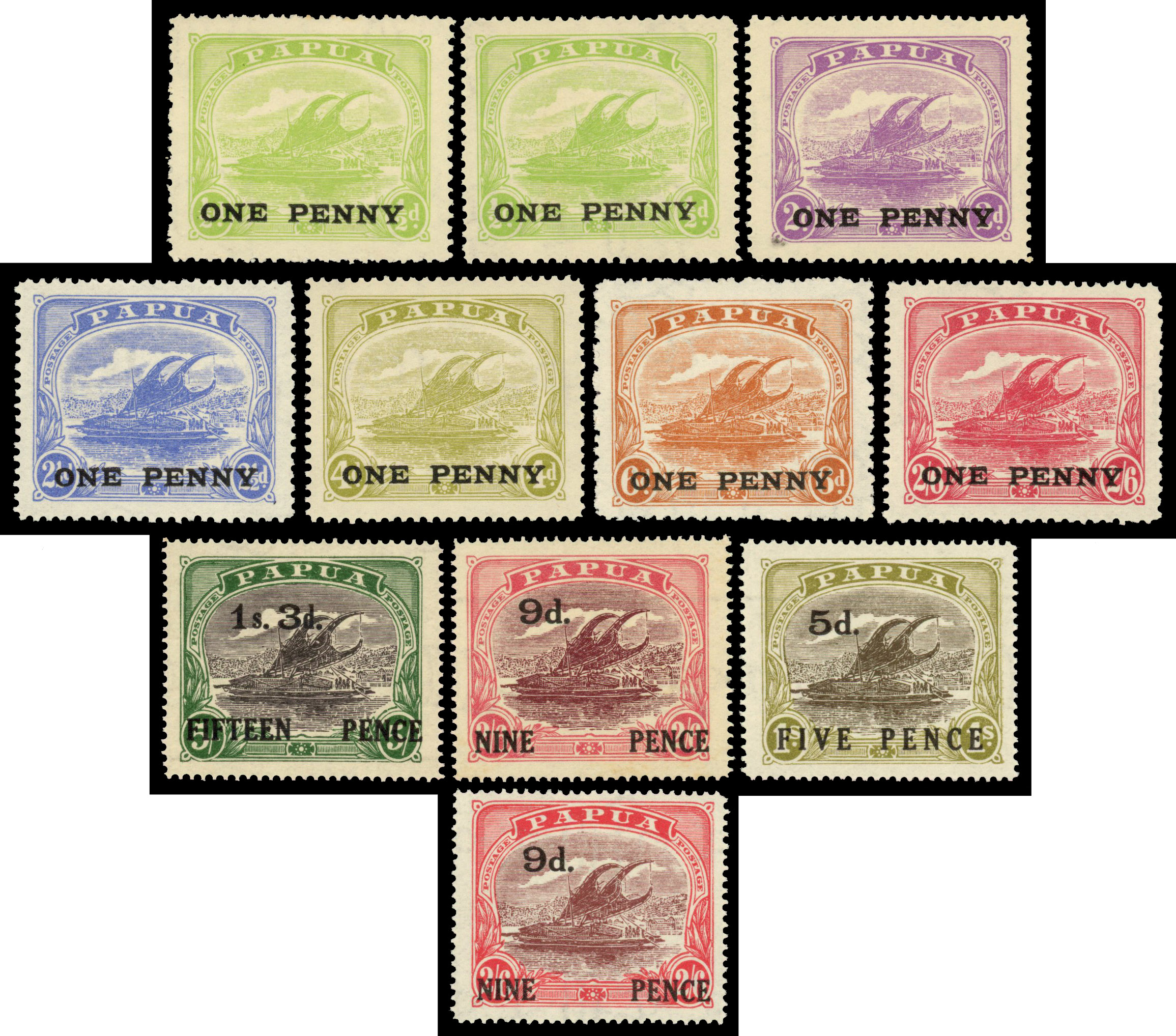 Papua 1917 and 1931 surcharges
