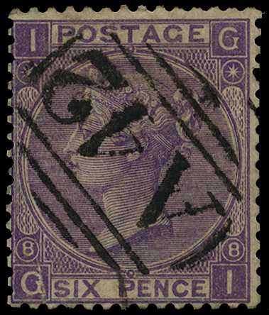 GB USED ABROAD: 1869 Golden Spring...