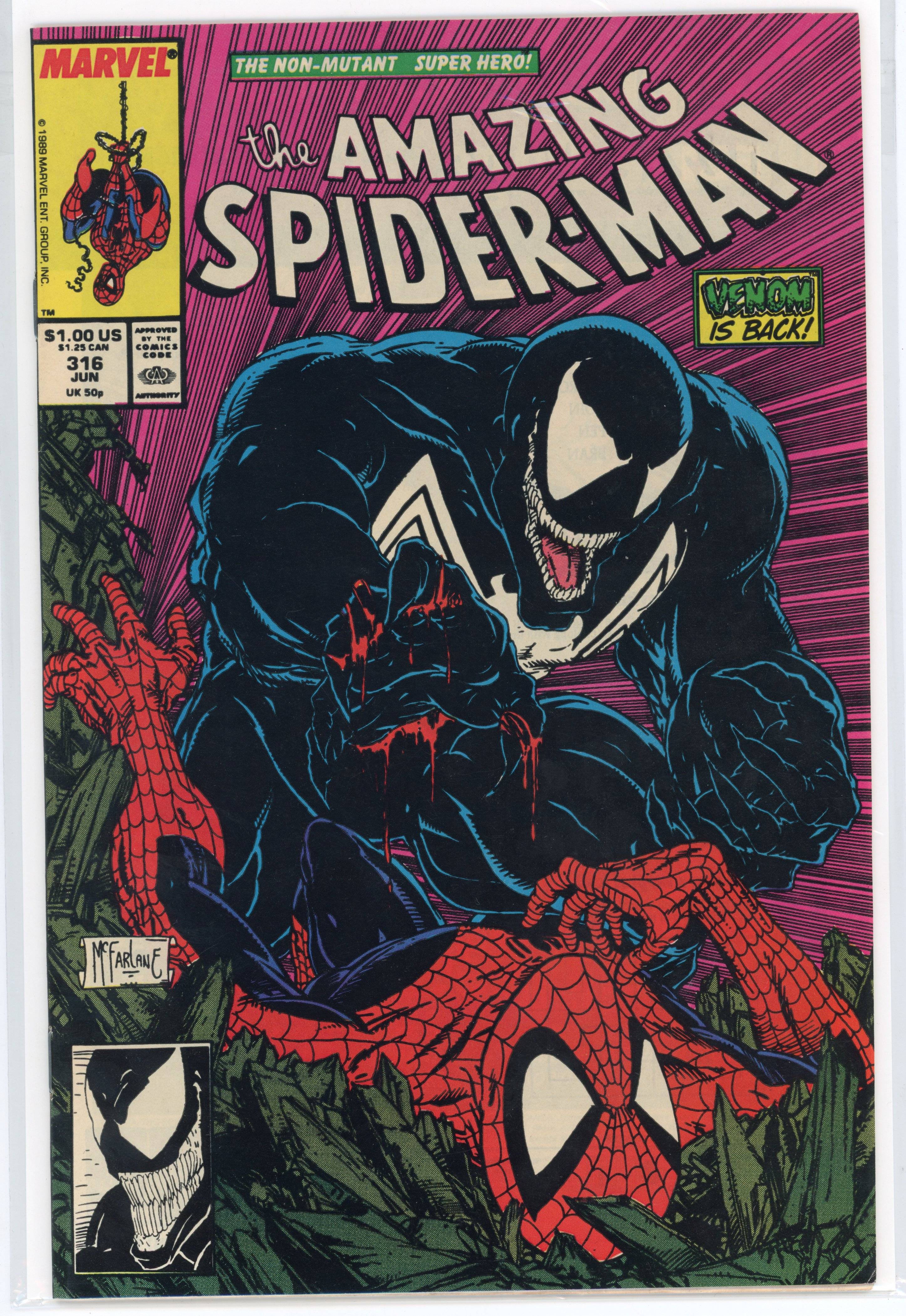 Amazing Spider-Man #316 1st Venom Cover (Marvel Comics, 1989)
