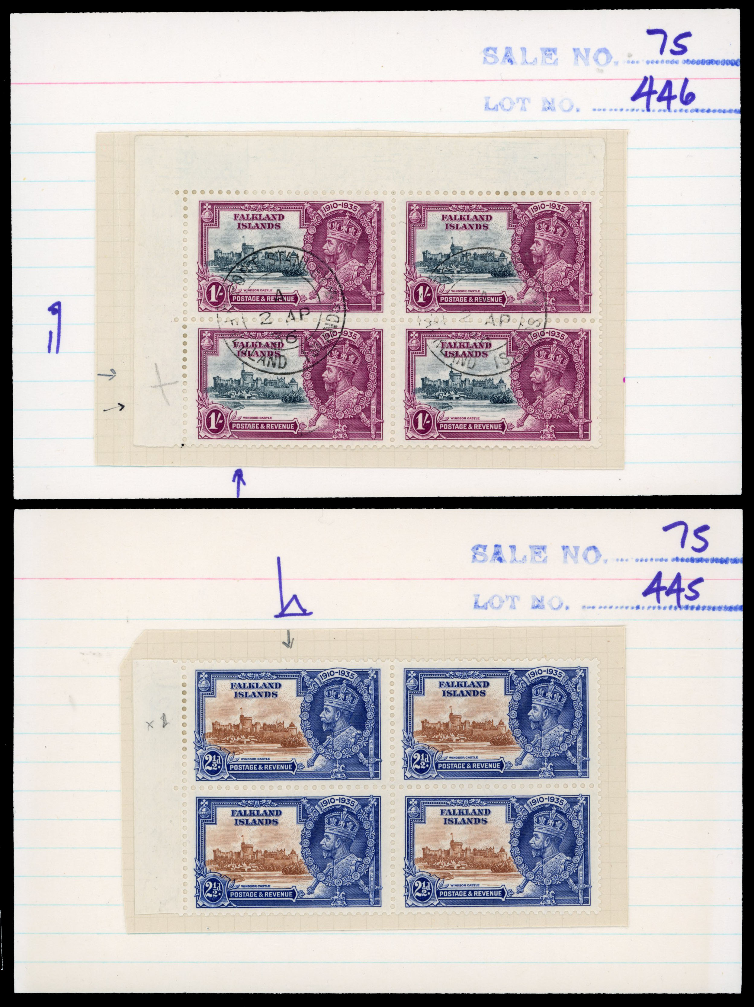 Falkland Islands 1935 Silver Jubilee small variety selection