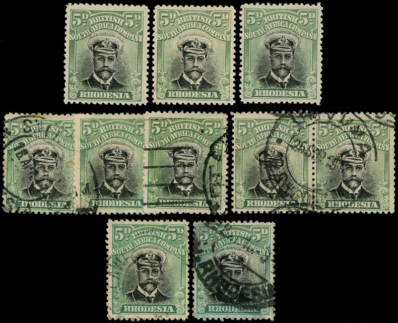 1913-7 5d Head Die II, perf 14. Three...