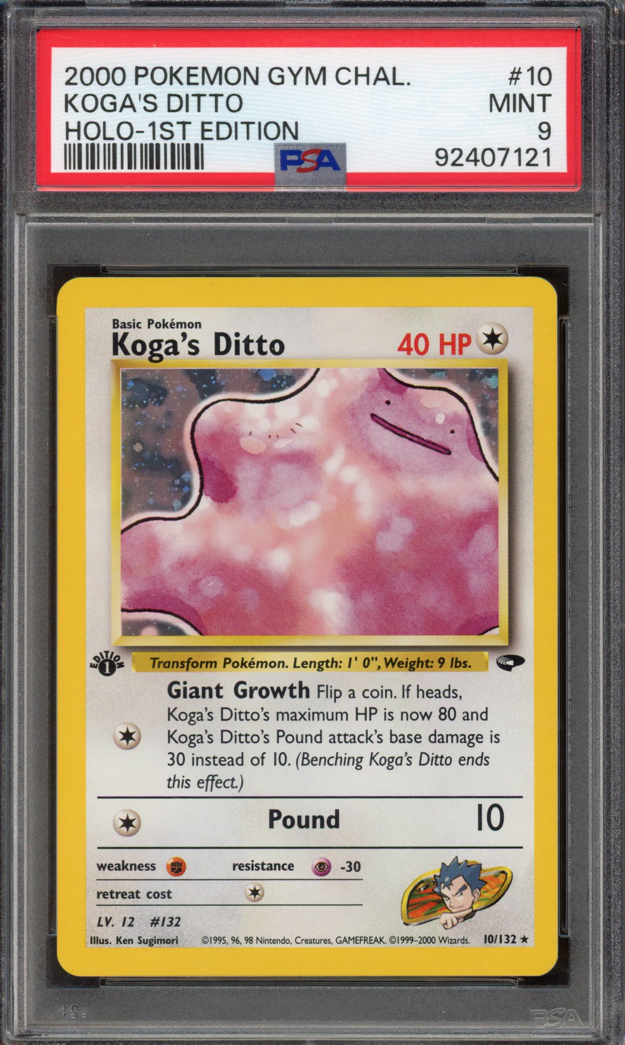 Pokémon TCG - PSA 9 1st Edition Koga's Ditto - Gym Challenge Holo