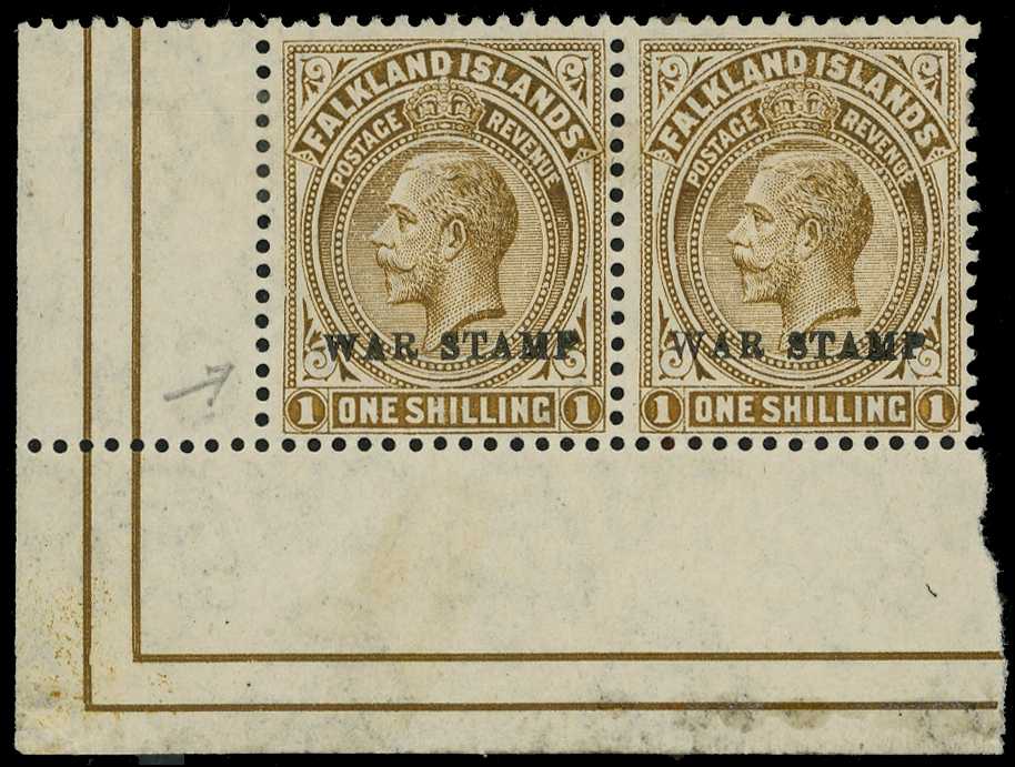 1918-20 War Stamp 1/- deep brown on thick...