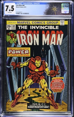 Iron Man #69 CGC 7.5 "Confrontation!" (Marvel Comics, 1974) White pages