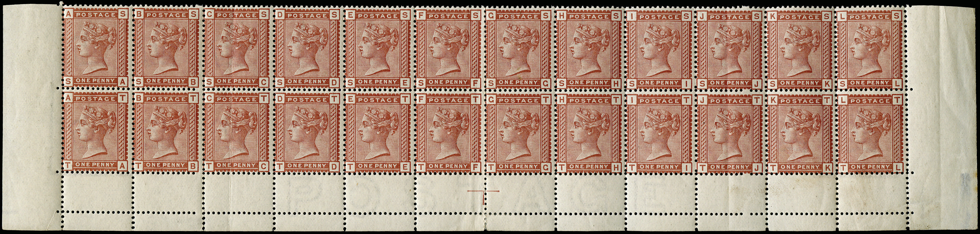 SG166 1880 1d Venetian red u/m x24