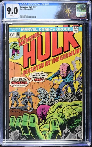 Incredible Hulk #187 CGC 9.0 Len Wein story Herb Trimpe & Joe Staton art (Marvel Comics, 1975) White pages