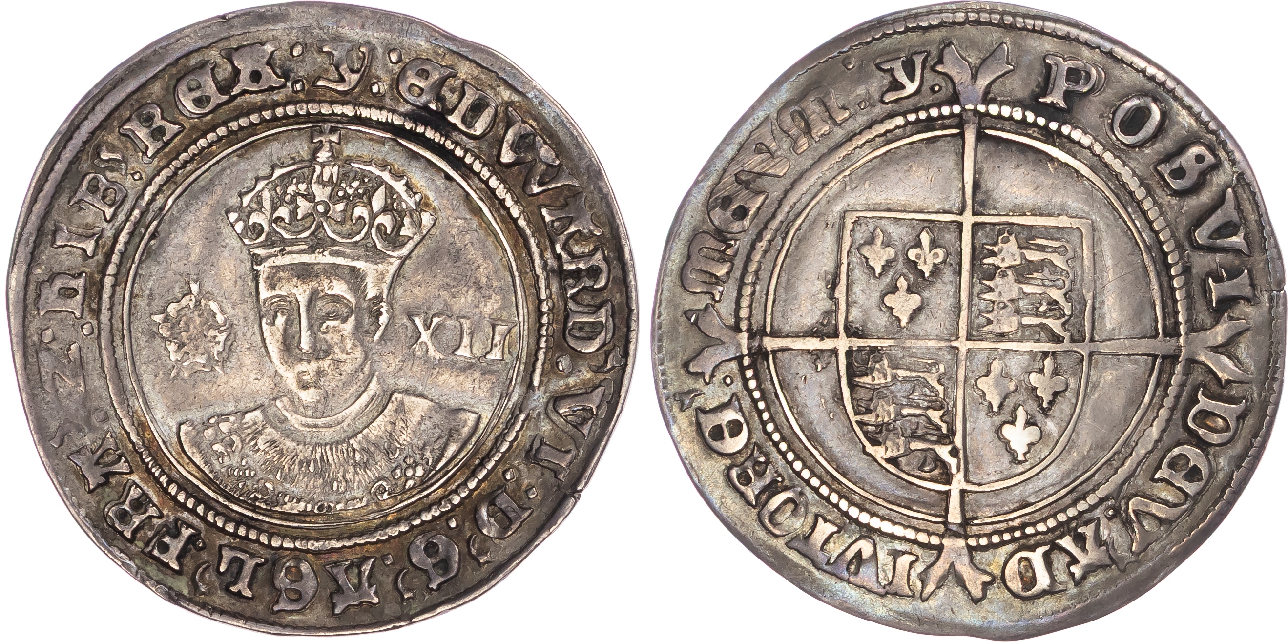 Edward VI (1547-1553) Shilling, 1551, fine silver issue, Tower mint, mintmark y.