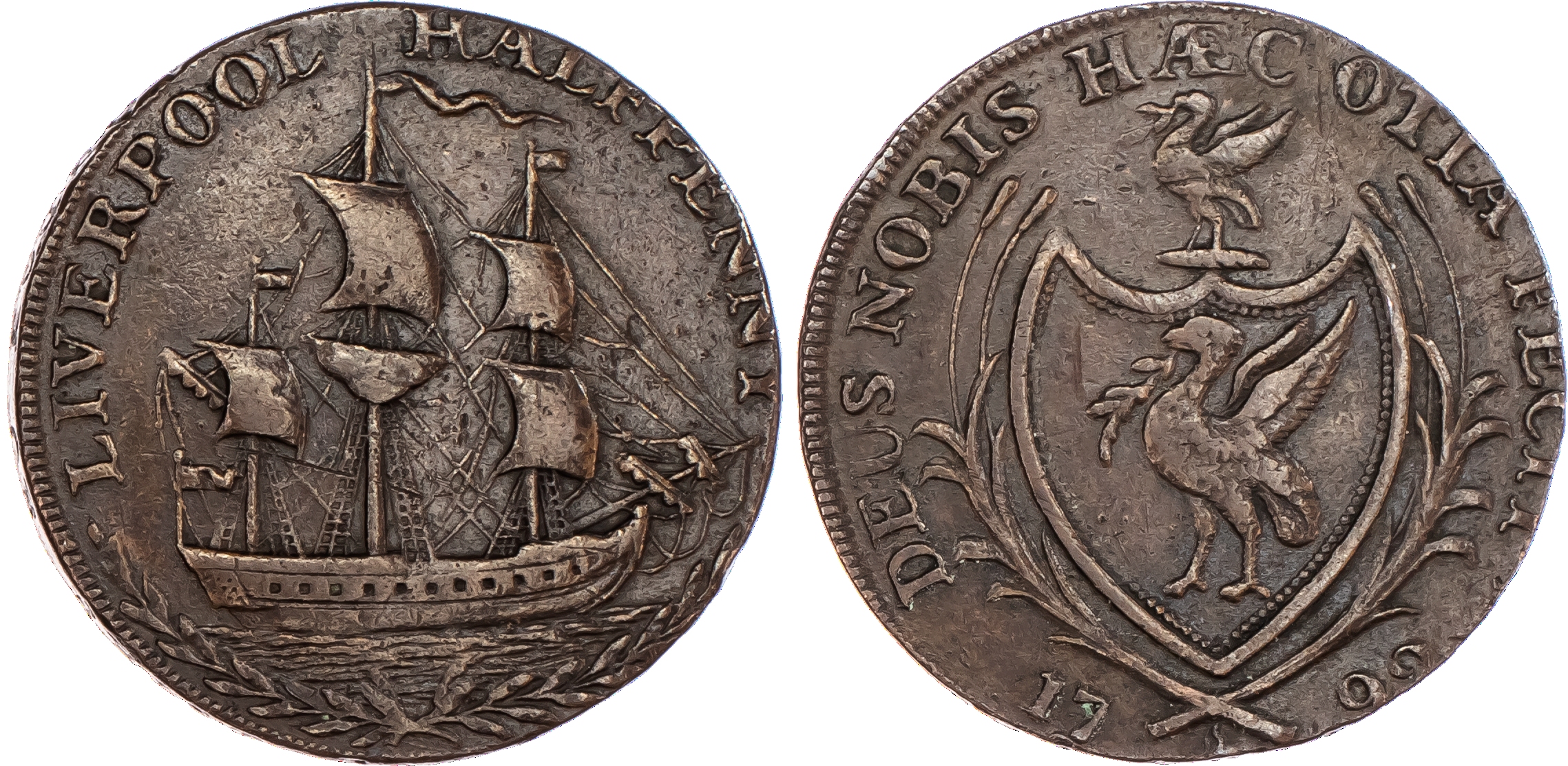Liverpool, Thomas Clarke Halfpenny 1792,...