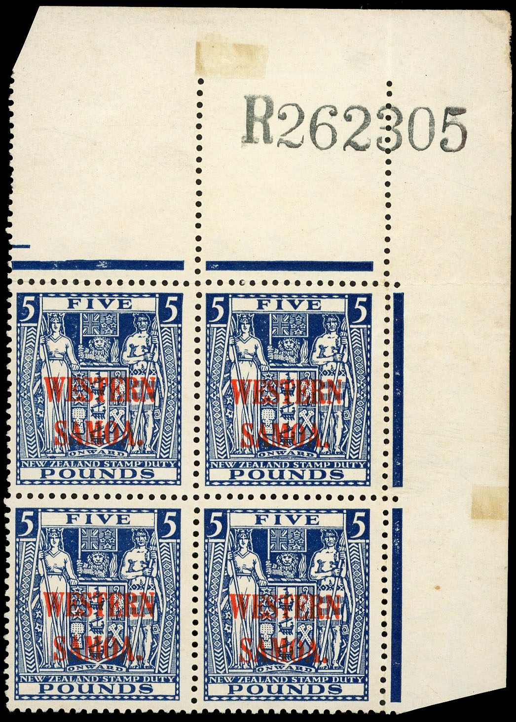 Samoa SG 194 block mint