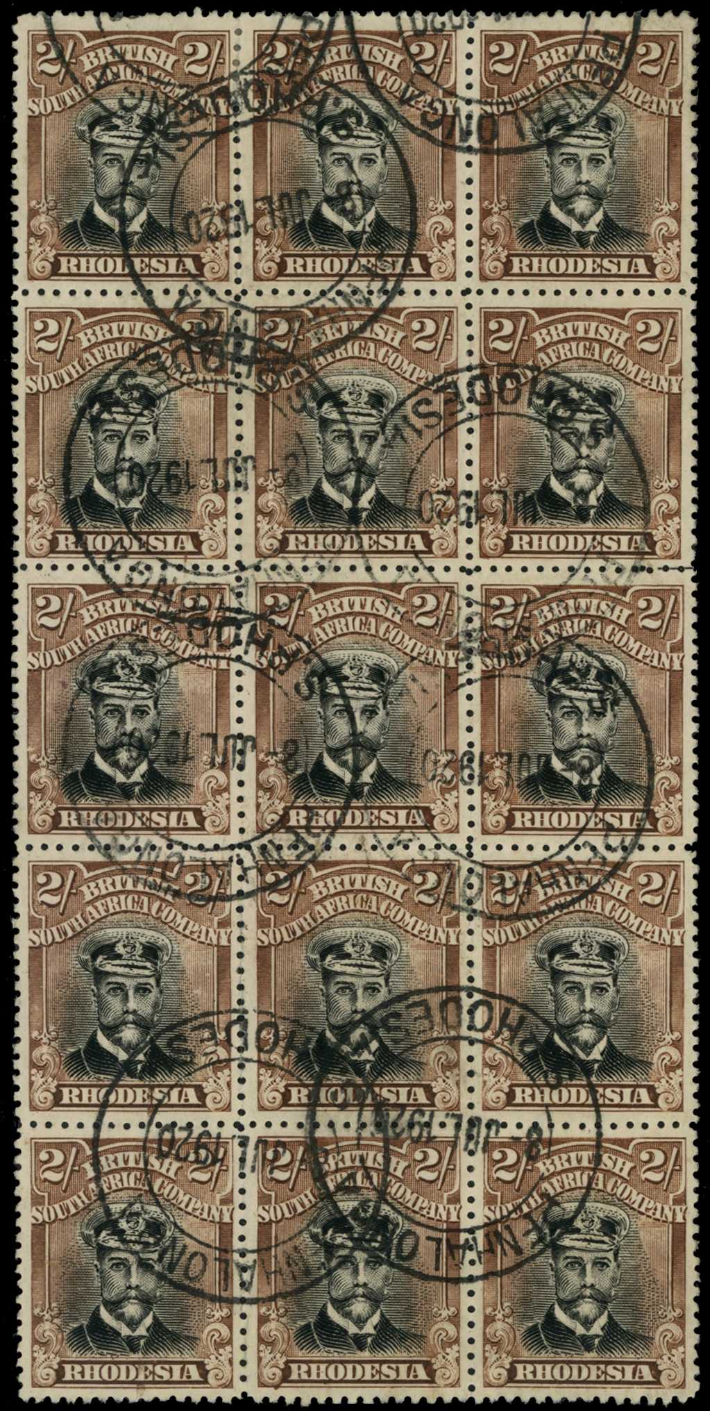 1918-21 2/- Head Die IIIB, perf 14, toned...