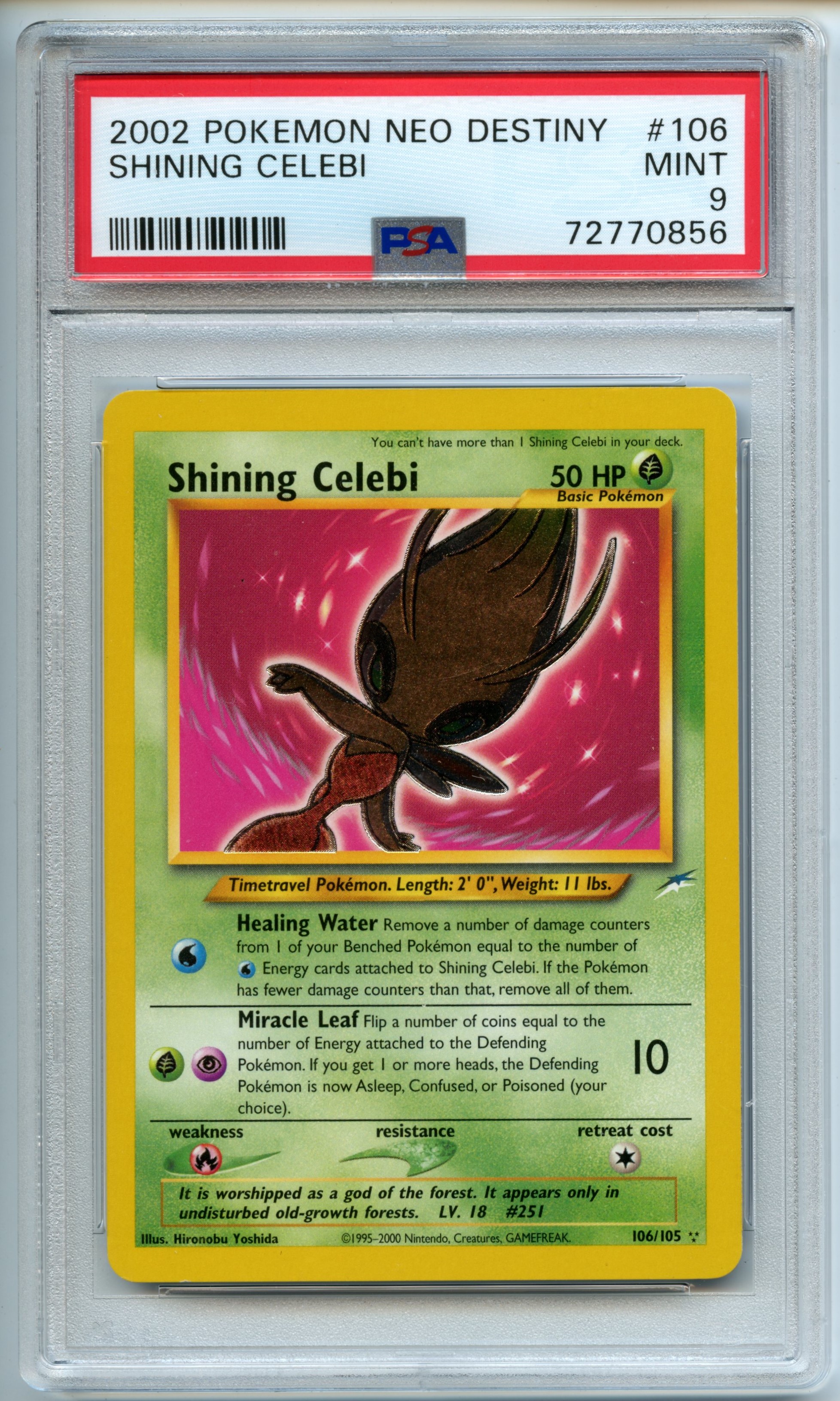Pokemon TCG  - Shining Celebi   - Neo Destiny - PSA 9 