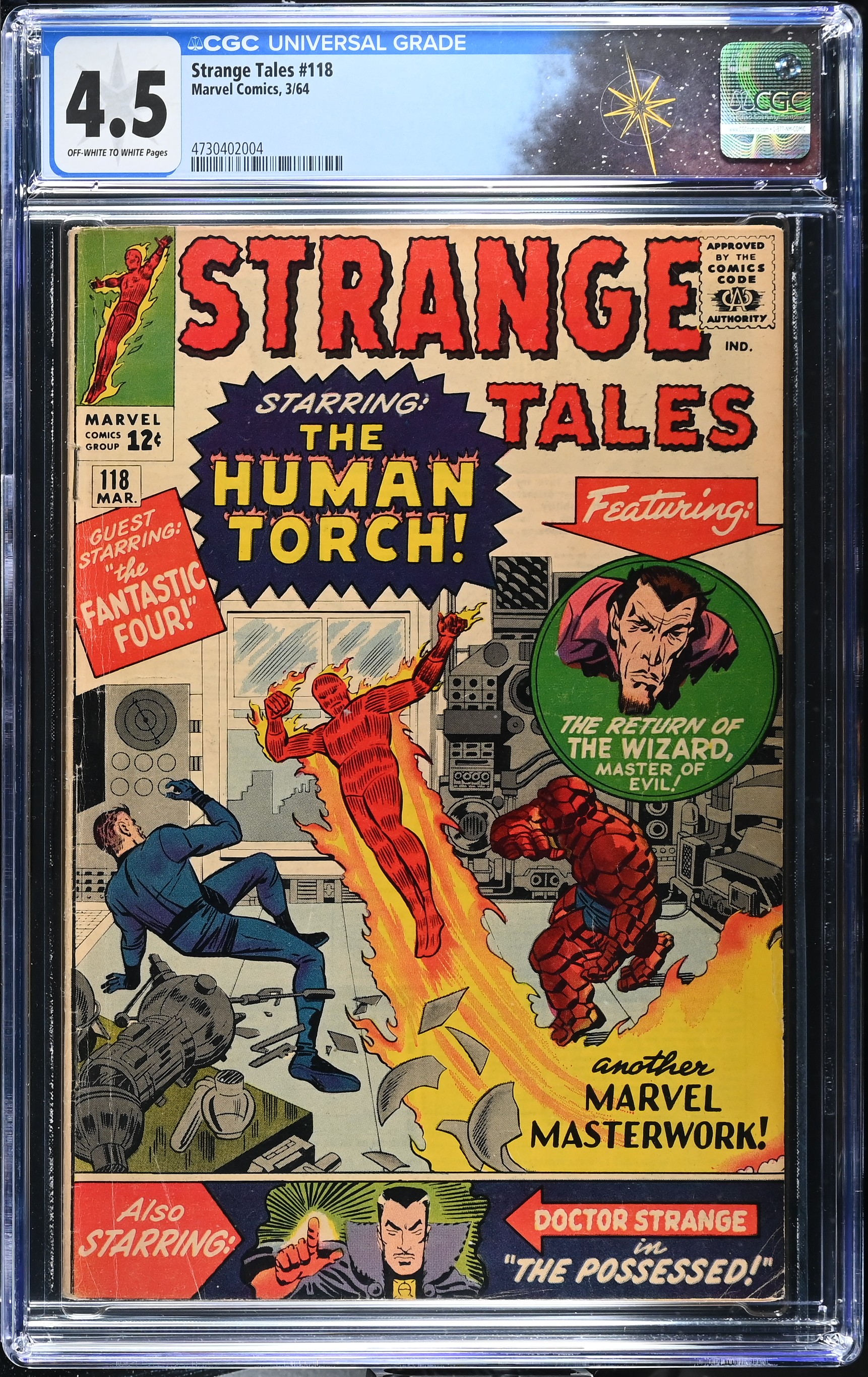 Strange Tales #118 CGC 4.5 1st Partial Cover of Dr. Strange (Marvel Comics, 1964) Off-White to White Pages