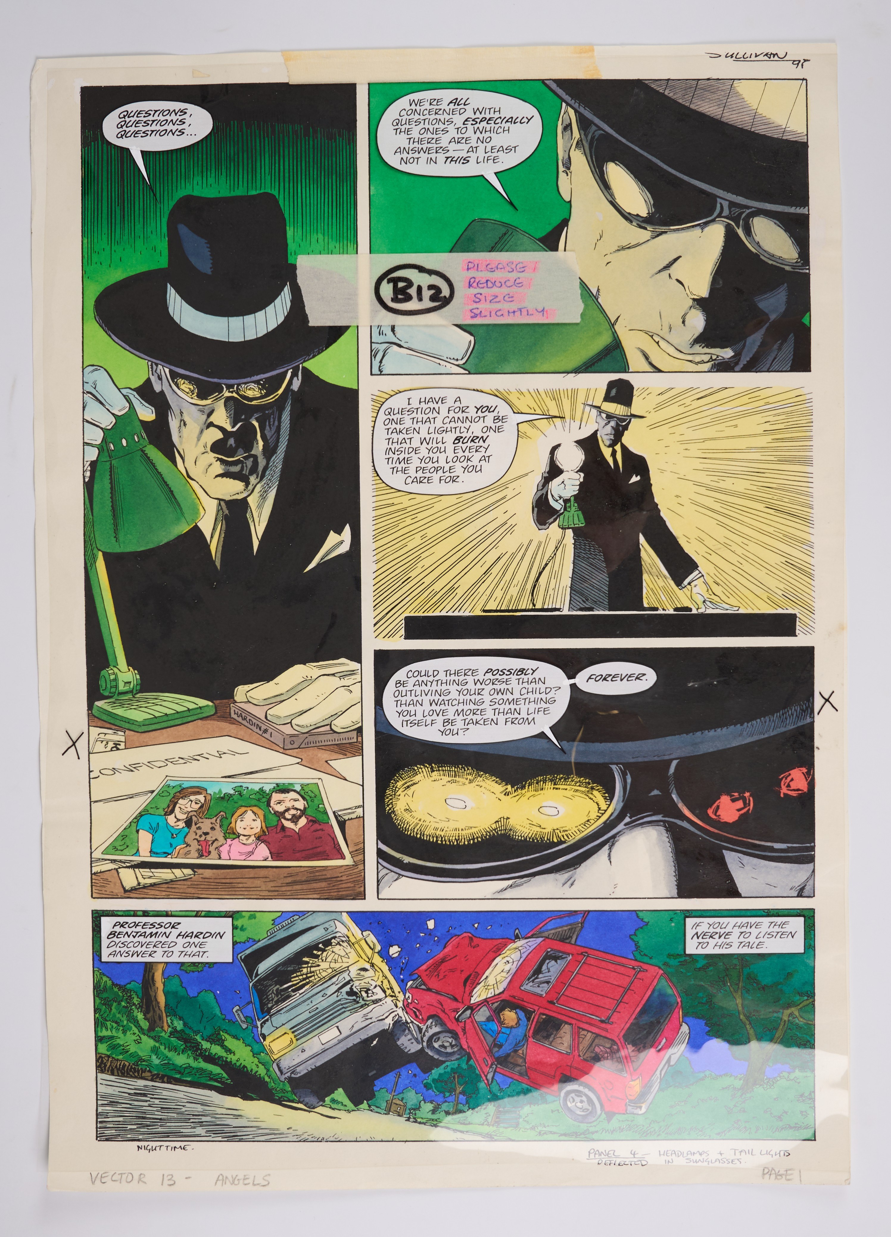 Lee Sullivan 2000 AD Prog #1063 Case Ten: Angels Vector 13 Colour Story Pages (Fleetway, 1997) Total 6.