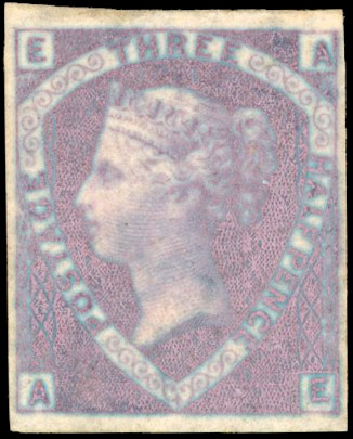 GB SG 53a 1860 1½d rosy mauve on blued paper imprimatur
