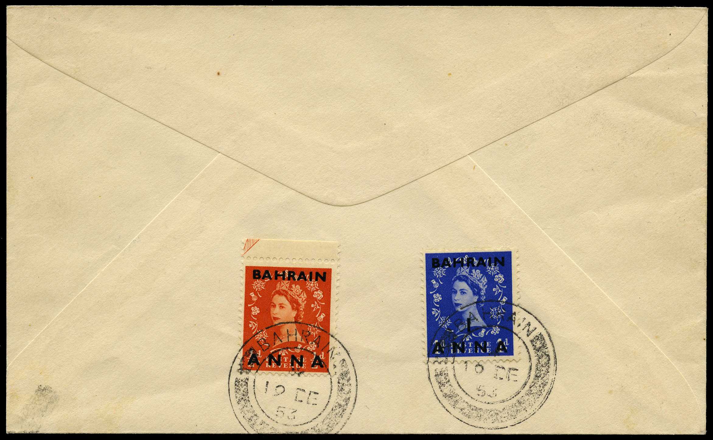 1953 1a on 1d light ultramarine and ½a on...