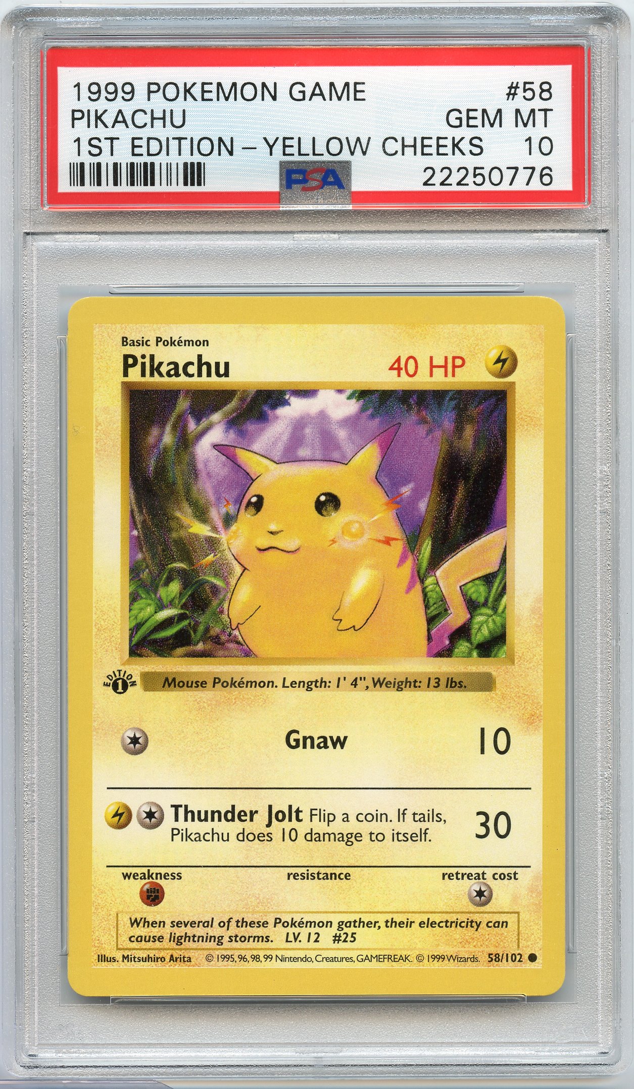 PSA 10 Pikachu #58 Base Set 1st Edition Shadowless