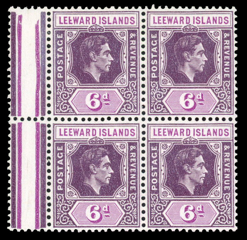 Leeward Islands SG 109ab block mint