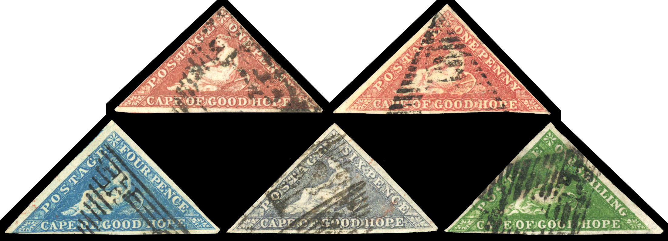 Cape of Good Hope 1855-64 used triangle selection