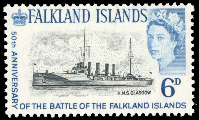 Falkland Islands SG 216a 1964 the famous 6d HMS Glasgow error unmounted mint