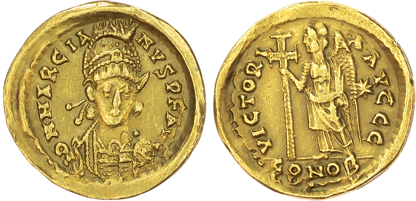 Marcian (AD 450-457) AV Solidus, Constantinople, AD 450-457, 3.56g.