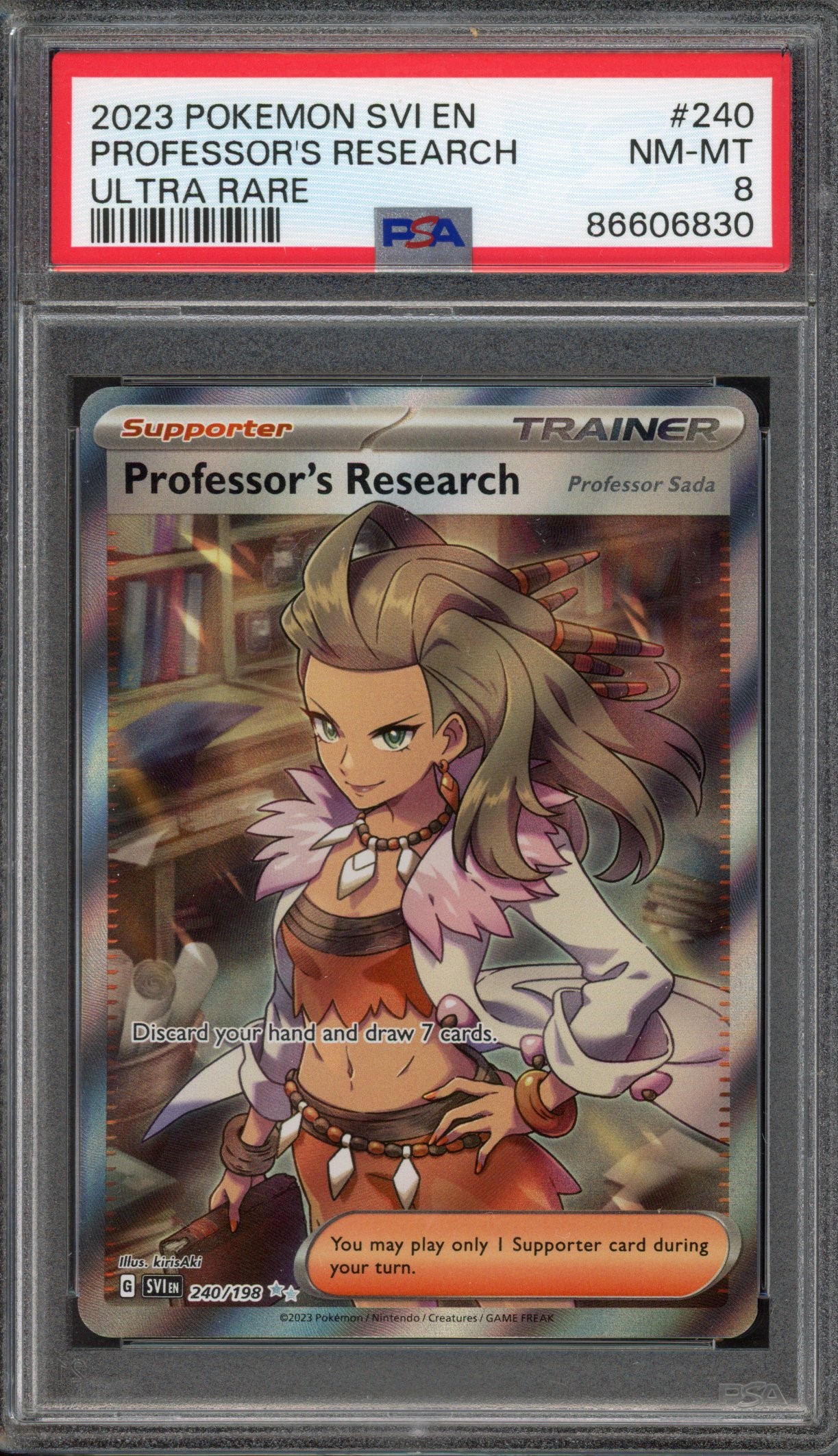 Pokémon TCG - PSA 8 Professor's Research - Ultra Rare 2023