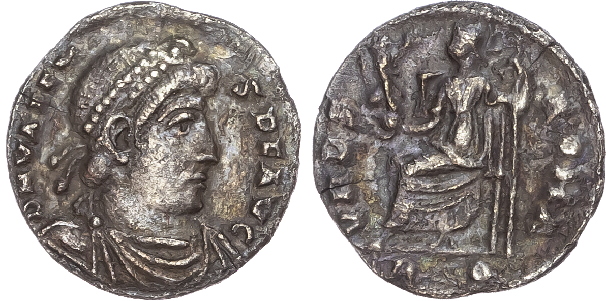 Valens (AD 364-378) AR Siliqua, Rome, 4th Officina, AD 364-367, 1.74g. 