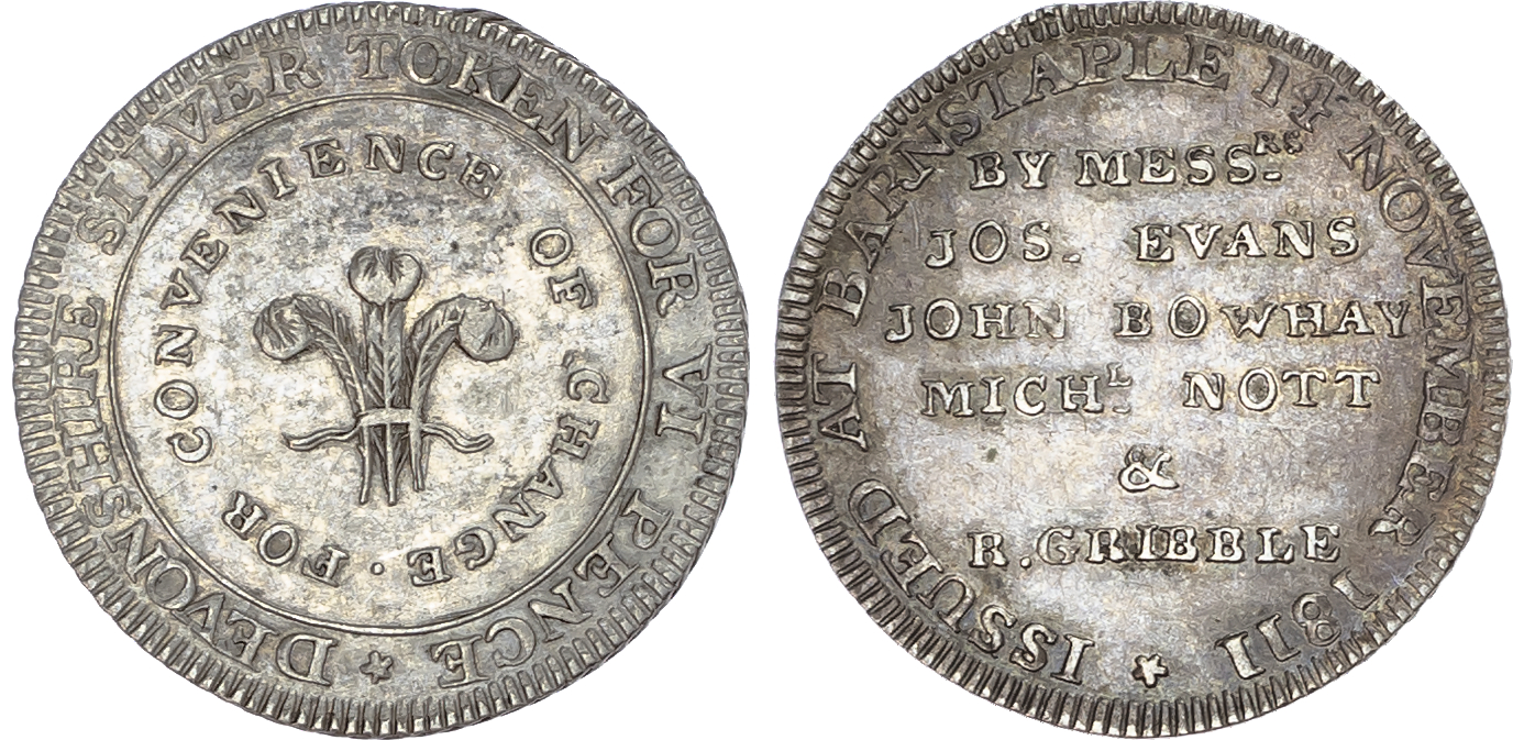Devonshire, Barnstaple. Silver sixpence, 1811. 
